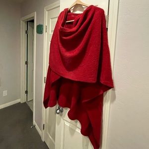 Icelandic wool cape, red, once size. Never worn.
